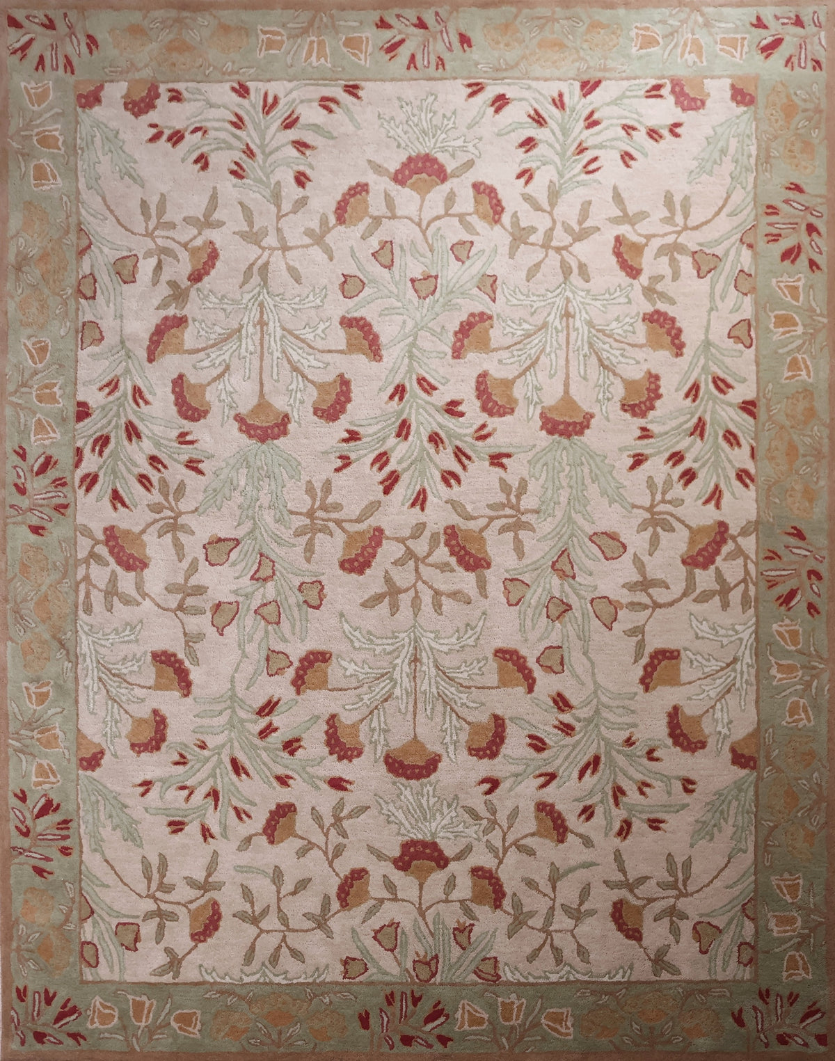 Floral Wool Area Rug