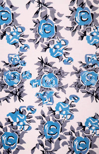 Floral Tuffted Blue Wool Rug