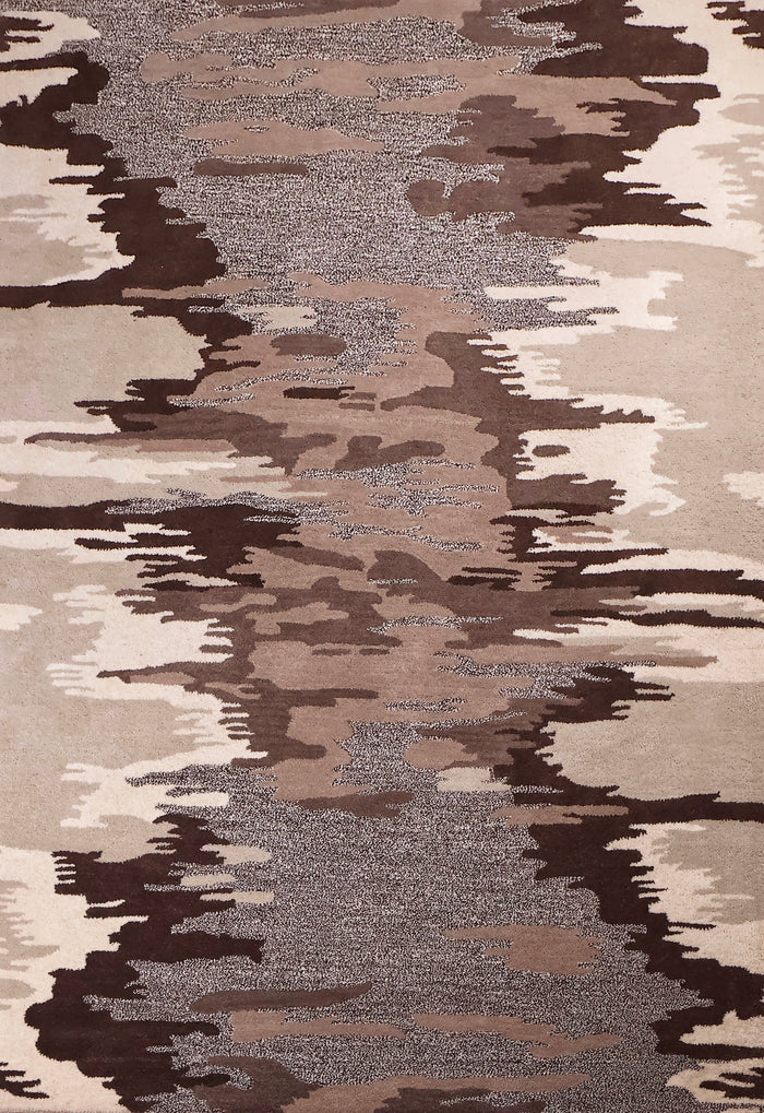 Abstract Wool Tuffted Rug