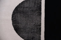 Black Stripe Wool Rug