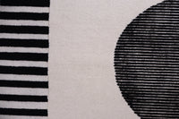 Black Stripe Wool Rug