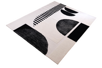Black Stripe Wool Rug