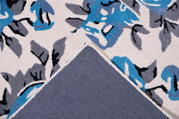 Floral Tuffted Blue Wool Rug