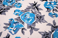Floral Tuffted Blue Wool Rug